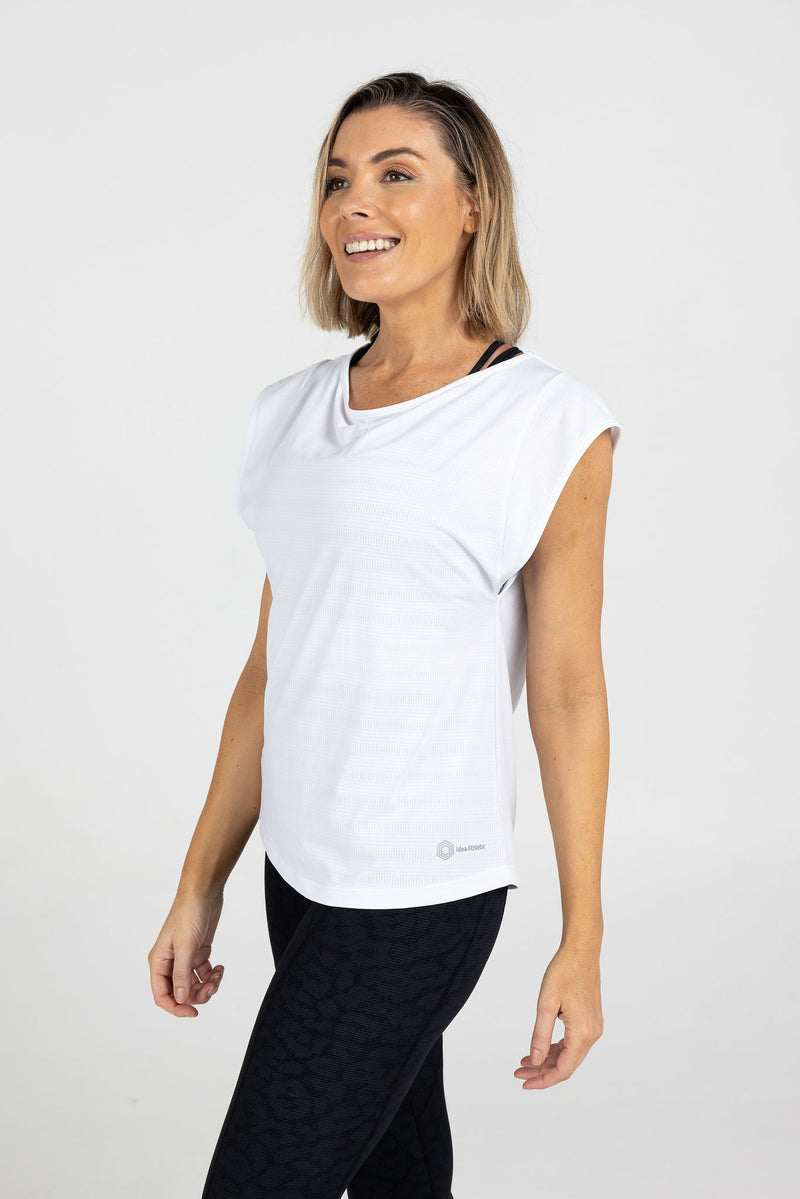 Sweat Resistant Activewear - Essential Workout Tee - White