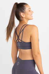 Strappy Back Activewear Crop - Slate Grey | Sweat Resistant Activewear by Idea Athletic Australia