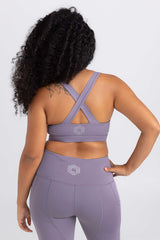 Cross Back, Key Hole Crop - Twilight Lavender | Sweat resistant activewear by Idea Athletic Australia