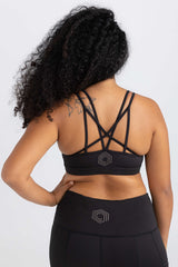 invisiSweat Strappy Back Crop - Charcoal Black
